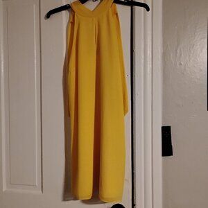 Elegant Naked Zebra Yellow Sleeveless Dress